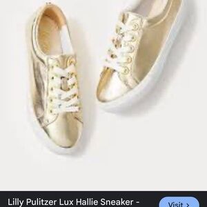Lilly Pulitzer Metallic Gold Kids Sneakers